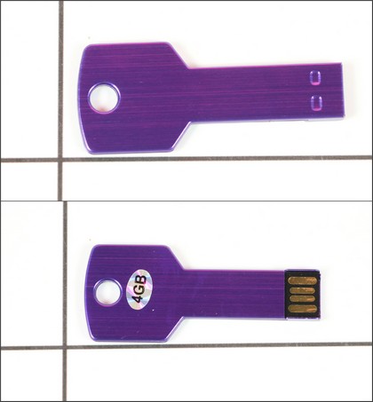Флеш-диск USB 4Gb ХНЕ042303 830858 синий ключ /200шт. - фото товара