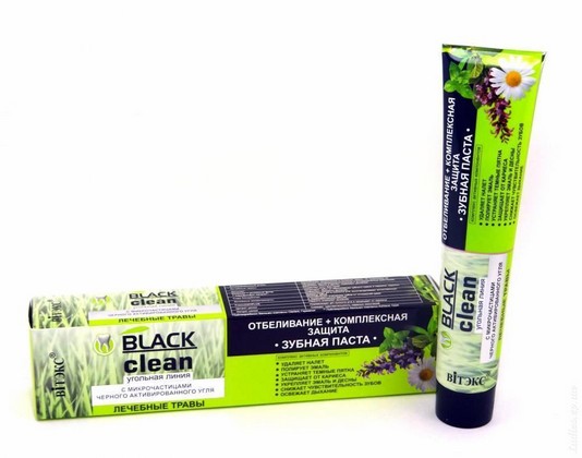Витэкс Black Clean Зубная паста Отбеливание+комплексная защита 85г 4466 /16шт - фото товара