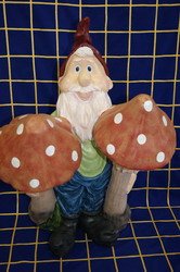 Гном с двумя грибами 12047 (полистоун) САМОВЫВОЗ - фото товара