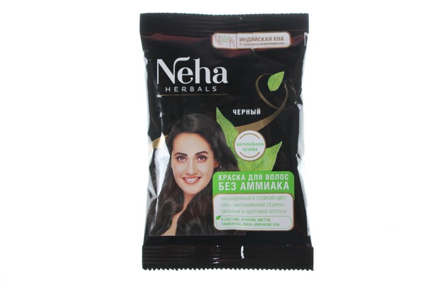 Краска для волос без аммиака Neha Herbals Черный 20г /250шт - фото товара