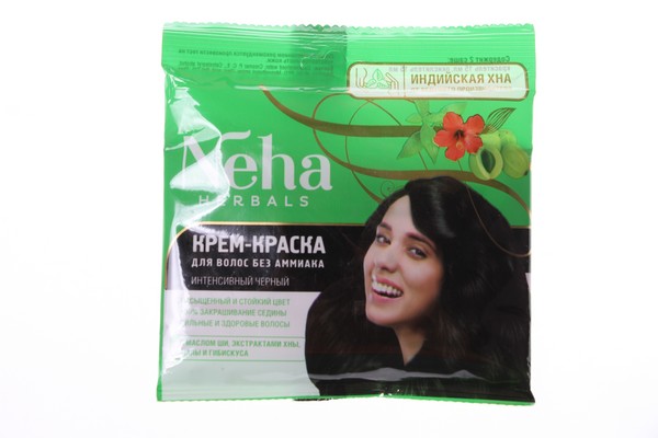 Крем-краска для волос без аммиака Neha Herbals Интенсивный черный (15мл+15мл) /240шт - фото товара