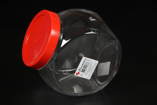Банка д/сыпучих продуктов 1, 5 л с красной крышкой БЭЛЛА (г. Бор) 80000-SL - фото товара