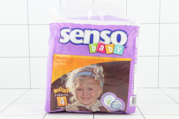 Подгузники для детей Senso Baby B4 maxi (7-18кг) 19шт с кремом-бальзамом 0254 - фото товара