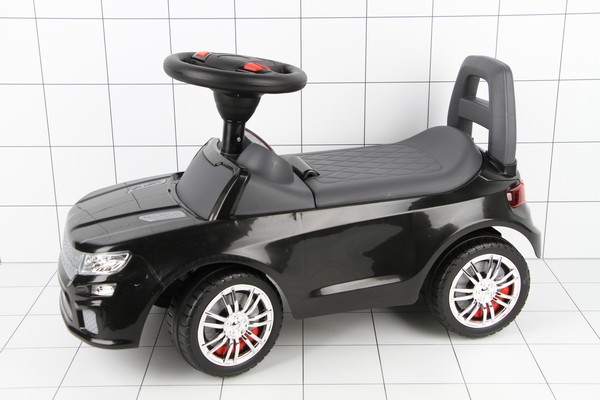 Каталка-автомобиль  SuperCar  №6 со звуковым сигналом (чёрная) - фото товара