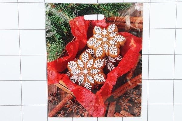 Пакет вырубной Рождественские пряники (45х38 см)/ТОЛЬКО 50 - фото товара