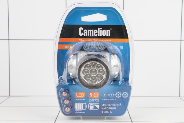 Фонарь налобный Camelion LED5317-9Мх (3хR03 в компл) 9св/д 1W (23lm) - фото товара
