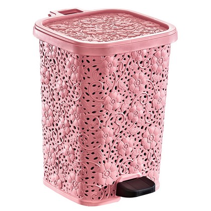 ВЕДРО для мусора Ажурное 6л с педалью 01152 розовый /8шт - фото товара