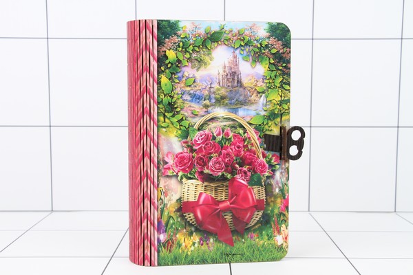 Сувенир из дерева Книга-шкатулка Корзина роз - фото товара