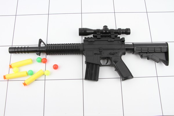 Оружие детское-Пистолет-пулемет с мягкими пулями и шарами в пак. - фото товара