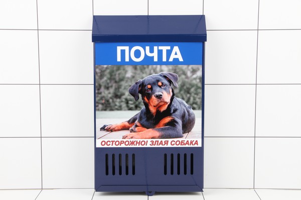 Ящик почтовый без замка с фото(синий) - фото товара