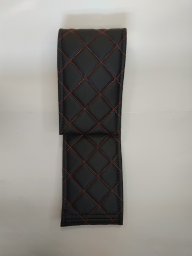 Оплeтка М (38 см) НА ШНУРОВКЕ с ИГЛОЙ экокожа (черный/красная нить) ромб - фото товара