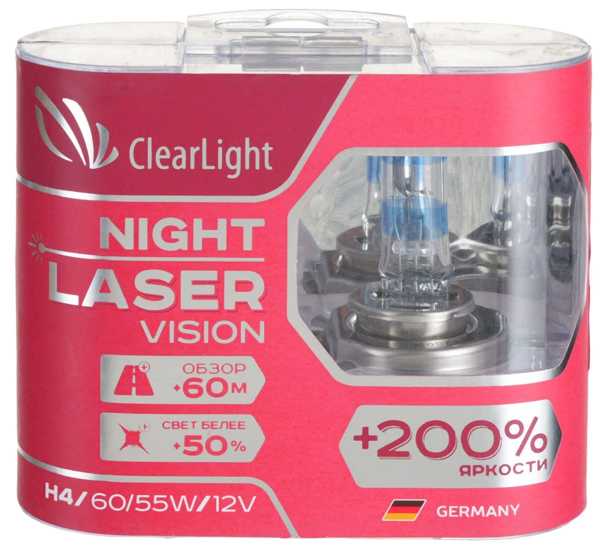  H 4 (P43t-38)  60/55W 12V +200% Night Laser Vision (-/2.)