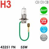  H 3 (K22s)  55W 12V Halogen Fianit+35%  () Long life,UV-stop