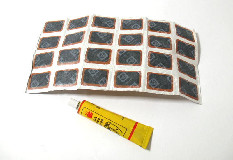 Заплатка резиновая для ремонта камер (уп.ка: 48шт+ Клей) - фото товара