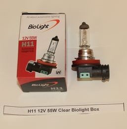  H11 (PGJ19-2) 55W 12V Clear Biolight Box